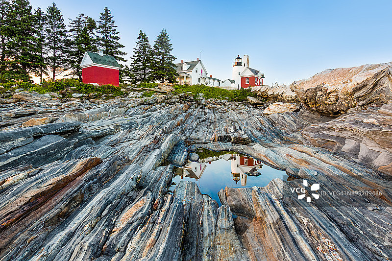 缅因州布里斯托尔佩马Quid灯塔图片素材