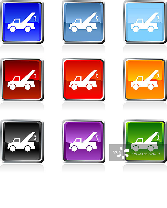 九种颜色的免版税拖车矢量图图片素材