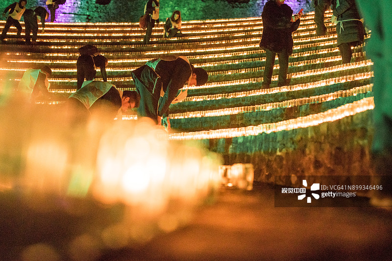 2017年12月8日法国里昂灯光节图片素材