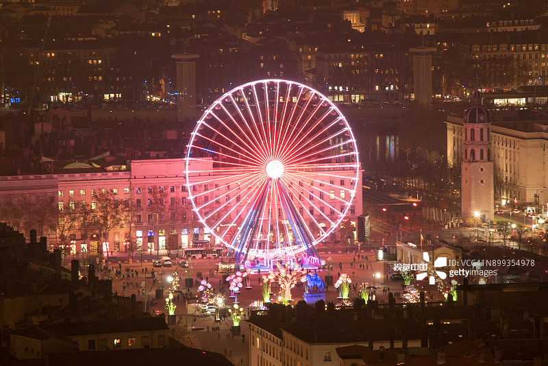 法国里昂2017年12月8日灯光节图片素材