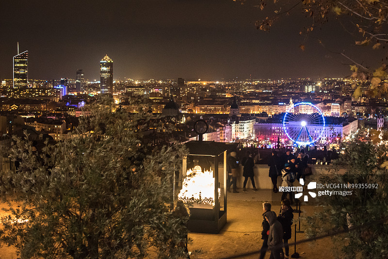 法国里昂2017年12月8日灯光节图片素材