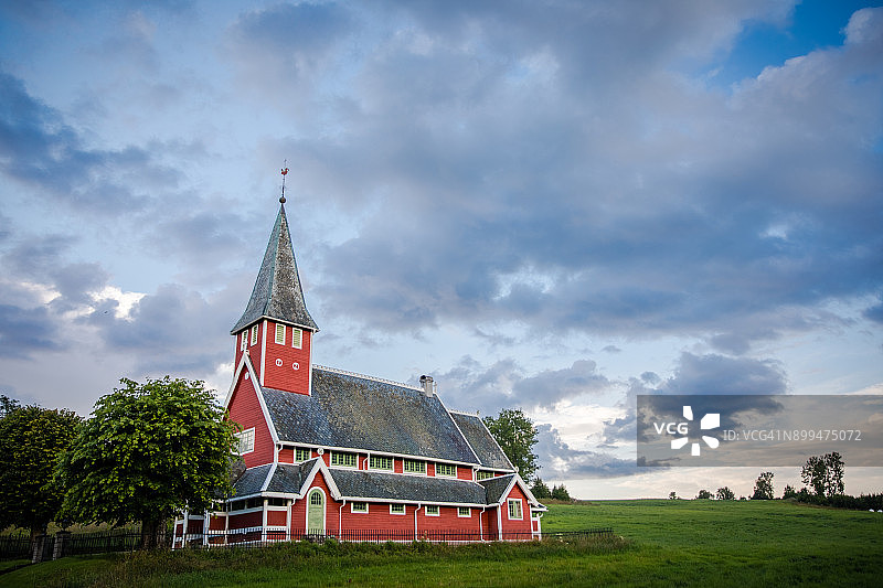 挪威吕德文木板教堂图片素材