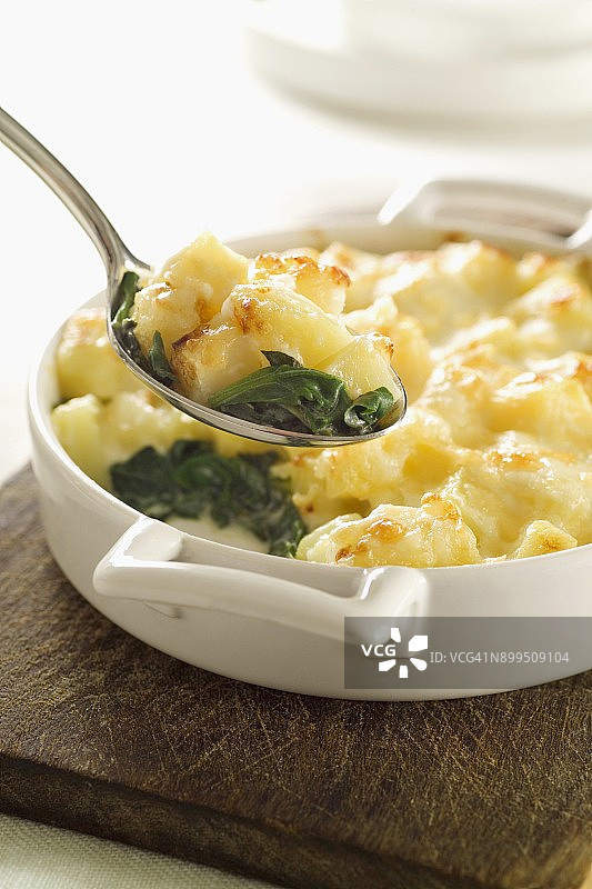 菠菜意面烤图片素材