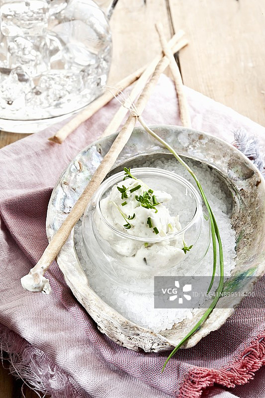 香草奶油奶酪慕斯图片素材