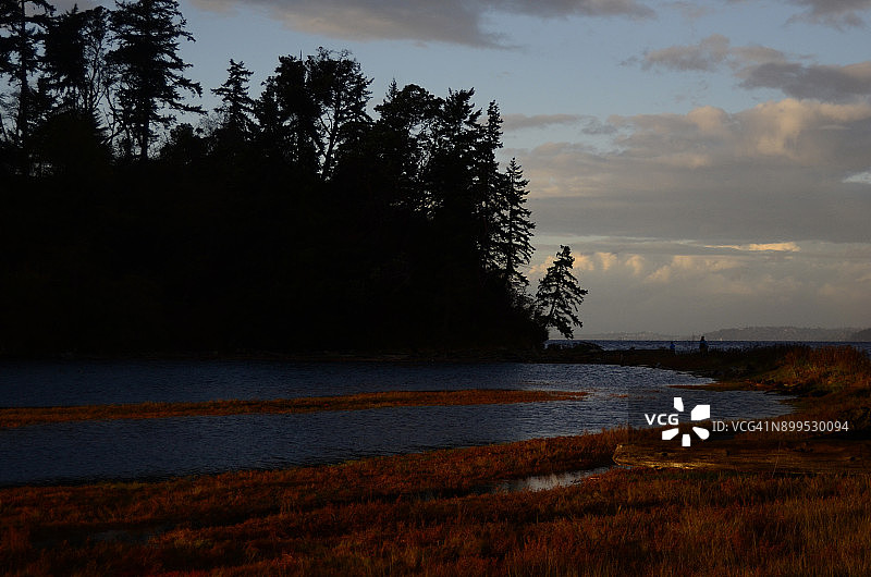 红色和蓝色自然风光图片素材