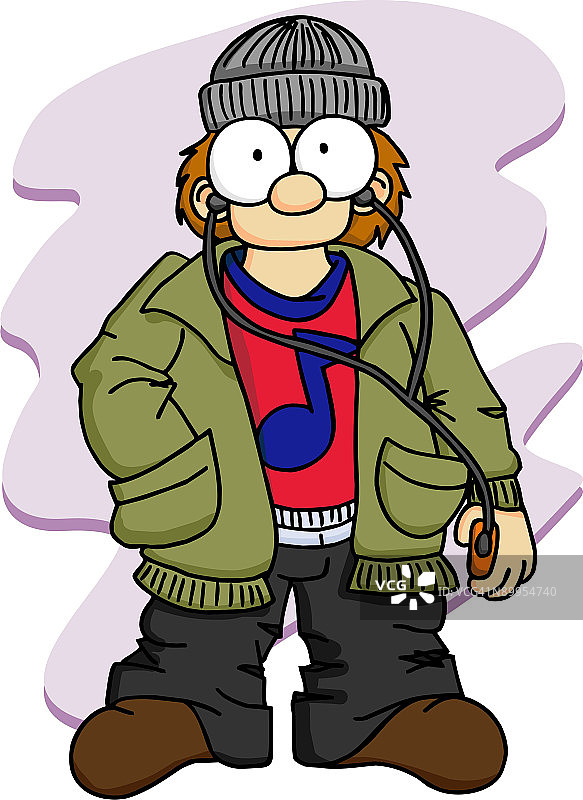 使用MP3播放器的孩子图片素材