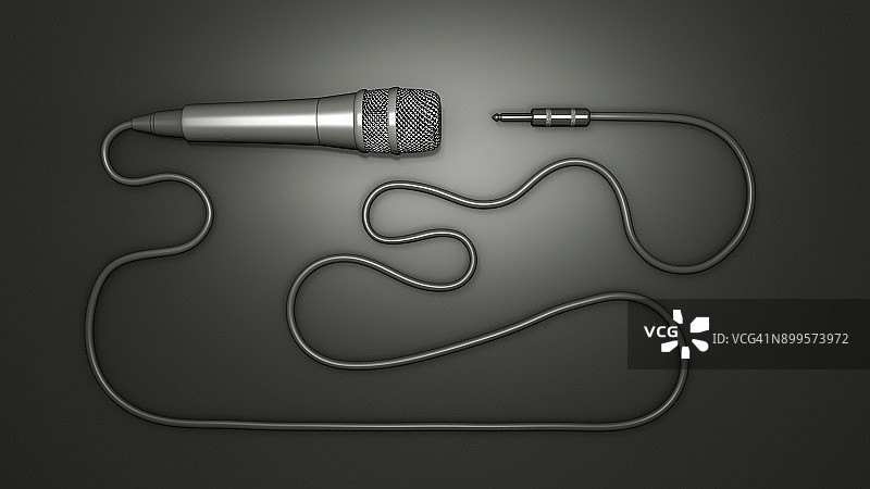 带长电缆的麦克风插图图片素材