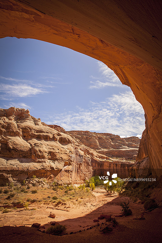 美国犹他州峡谷地国家公园马蹄峡谷壁龛的竖版景观照片图片素材