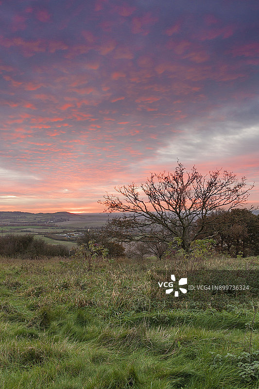 邓斯特布尔丘陵的日落图片素材