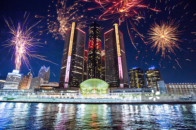 底特律烟花图片素材