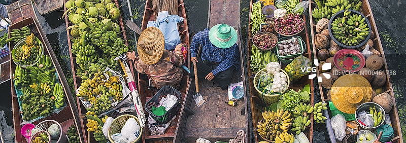 泰国曼谷水上市场图片素材