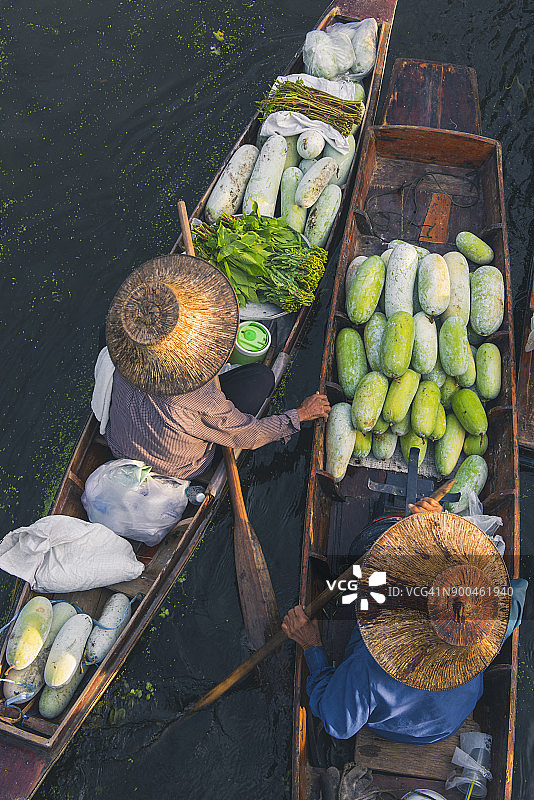 泰国曼谷水上市场图片素材