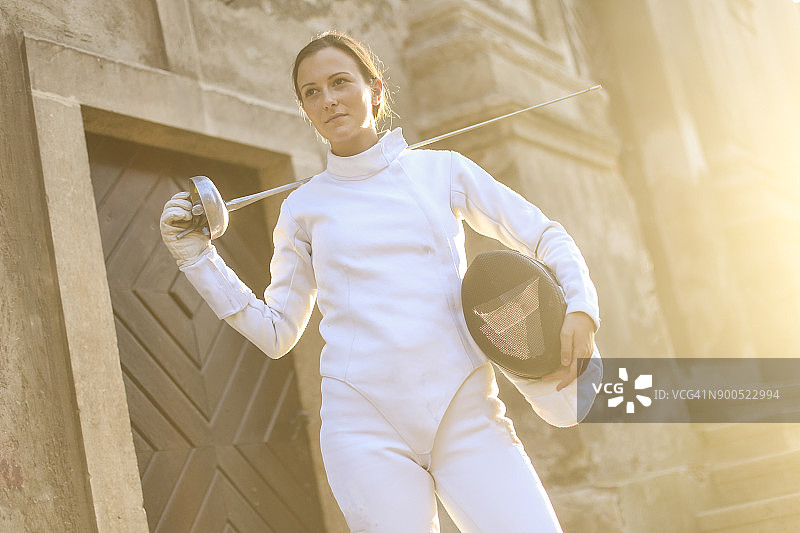 女子击剑运动员图片素材