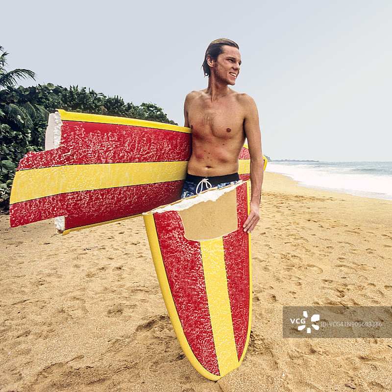 在博卡斯德尔托罗的科隆岛上的冲浪者图片素材