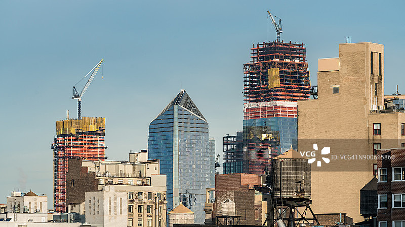 哈德逊城市广场的城市景观，纽约图片素材
