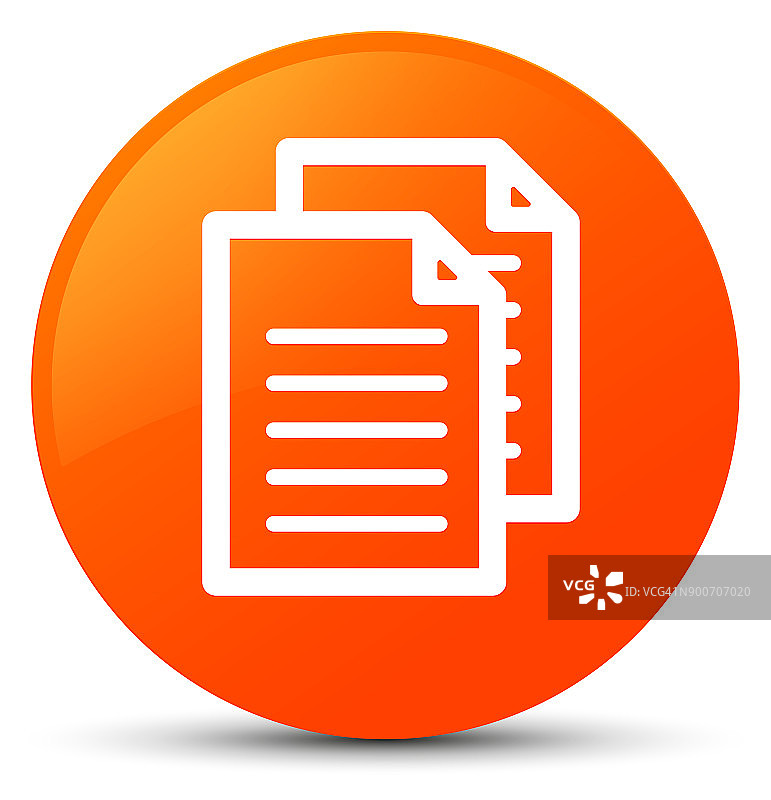 橙色圆形文档图标图片素材