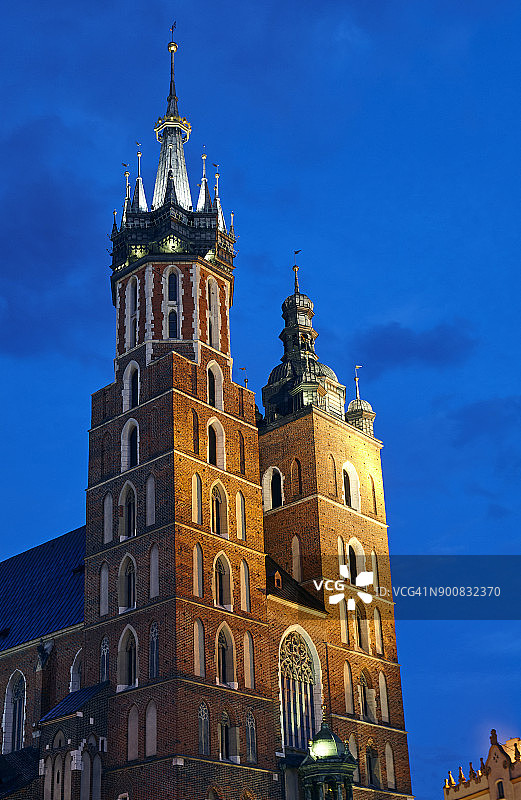 克拉科夫圣玛丽教堂的建筑细节图片素材