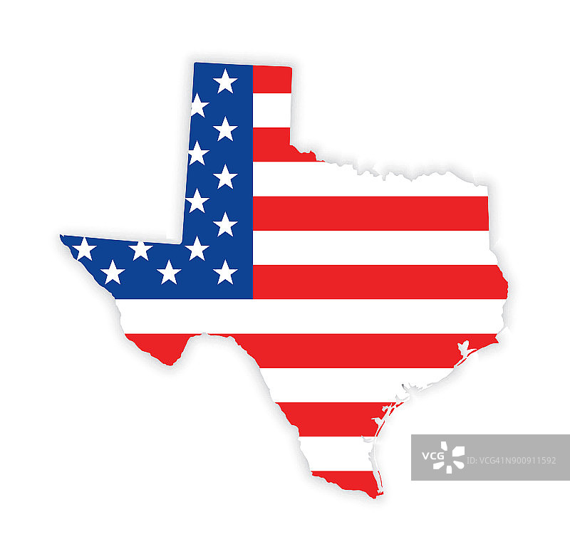 以国旗为背景的德克萨斯州地图图片素材