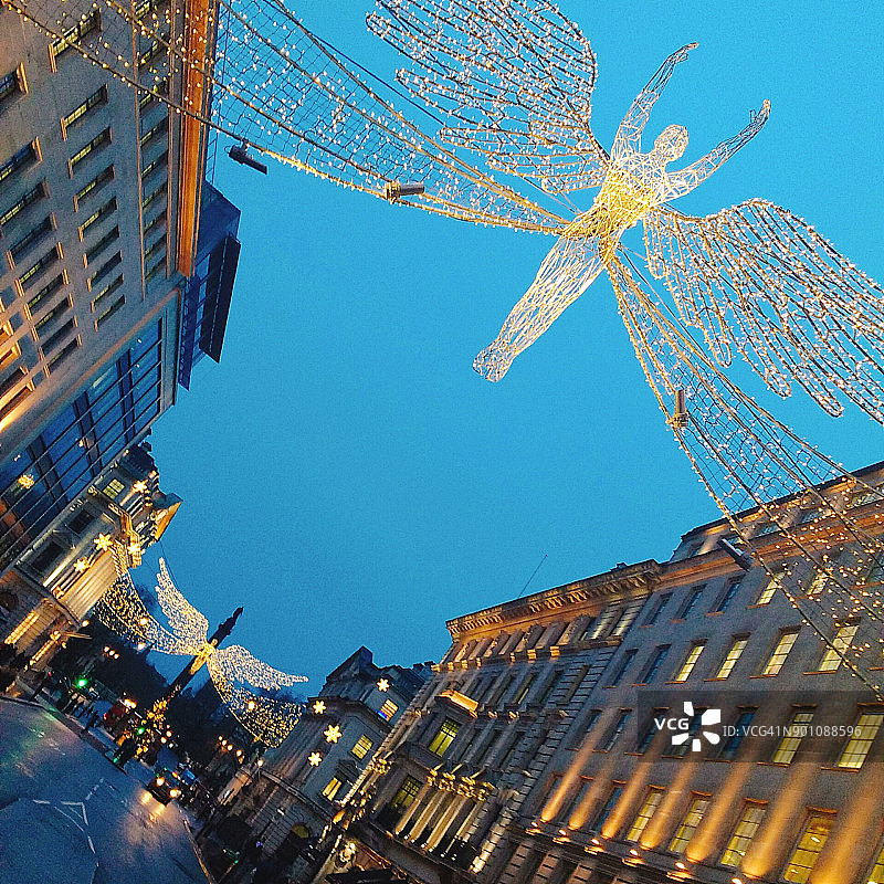 英国伦敦圣诞节街道装饰图片素材
