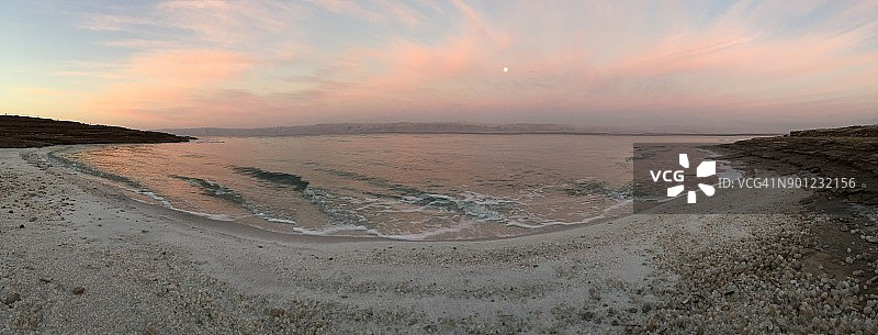 约旦死海海岸的日出图片素材