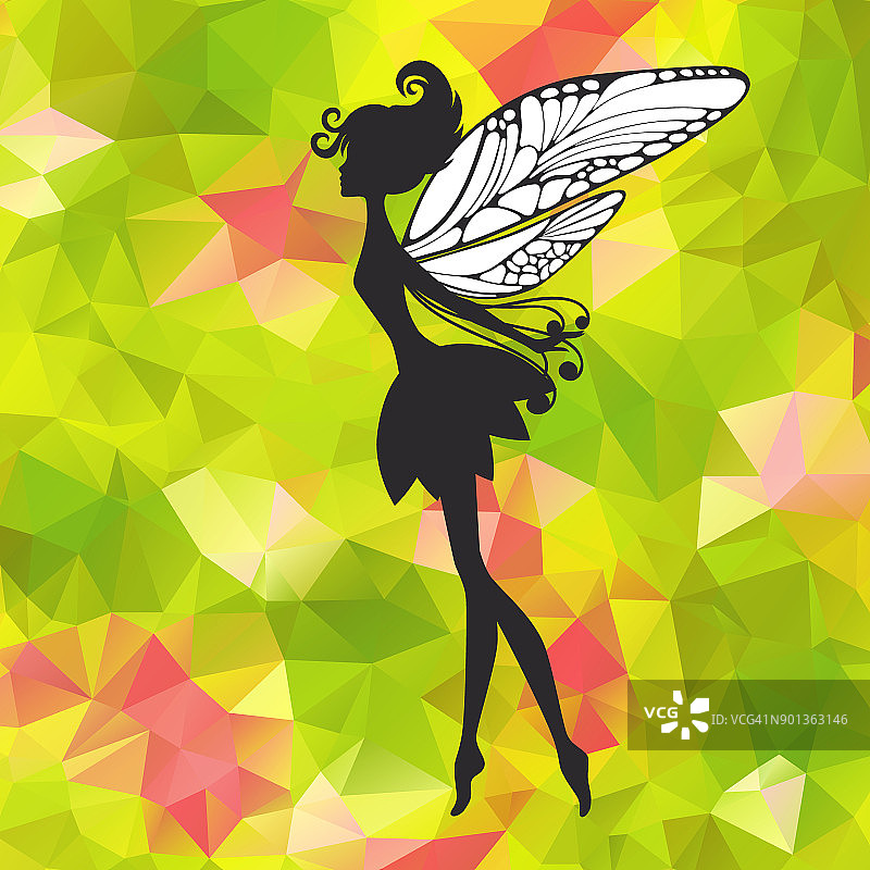 三角形背景上的小精灵图片素材