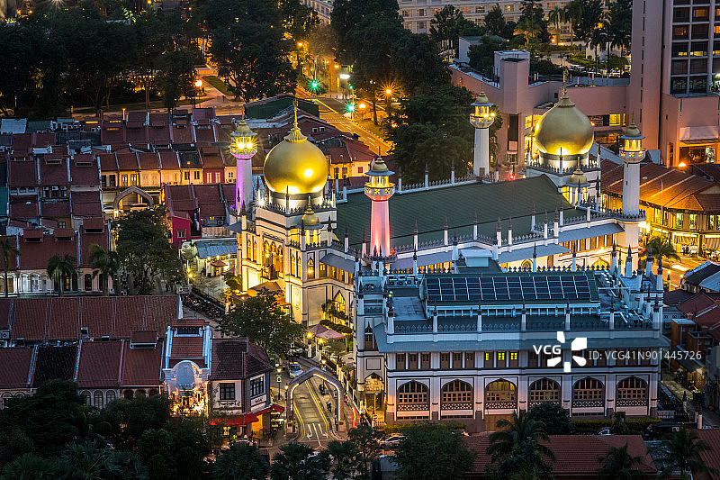 新加坡阿拉伯街的苏丹清真寺图片素材