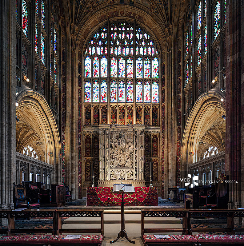 多塞特郡舍伯恩修道院，标志性哥特式教堂图片素材