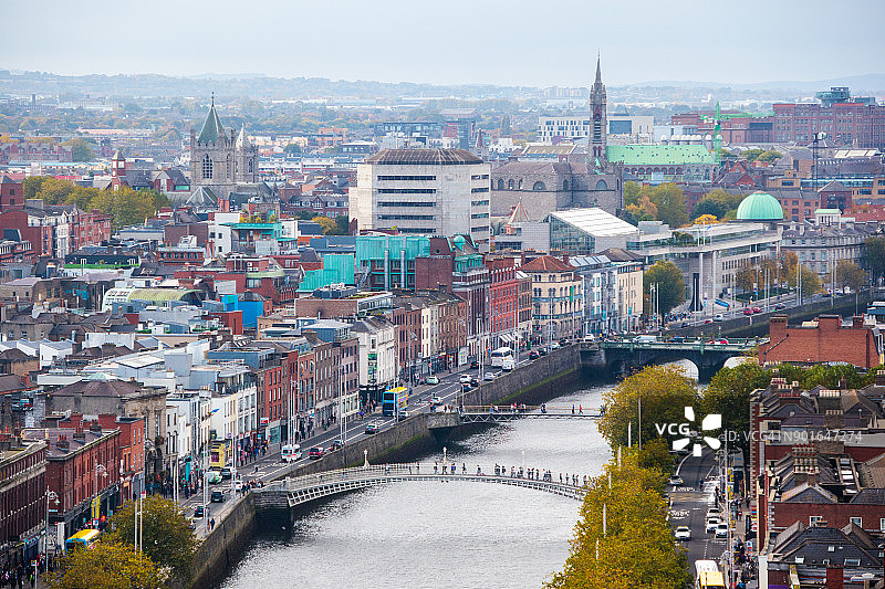 爱尔兰都柏林的天际线图片素材