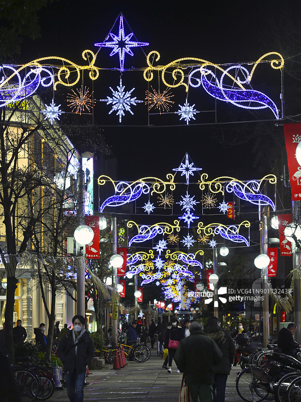 伊势佐木购物中心冬季灯饰图片素材