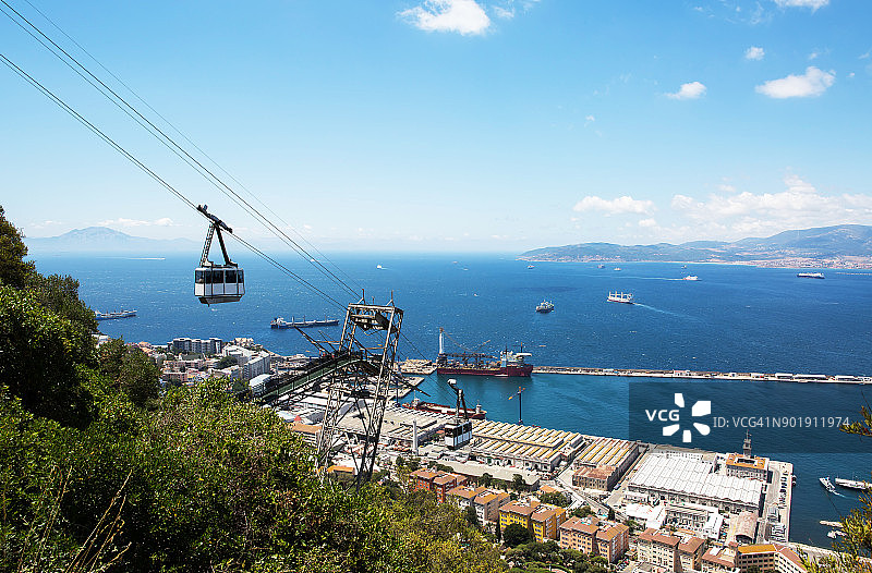从“上岩”自然保护区看到的直布罗陀海峡（西班牙）图片素材