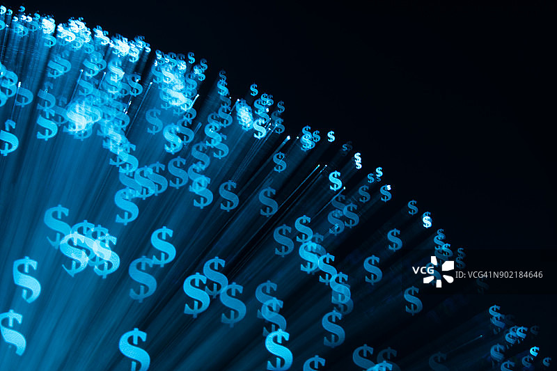 光纤照明的美元符号散景图片素材
