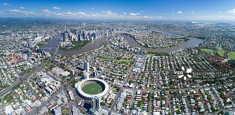 澳大利亚昆士兰州布里斯班空中全景图片素材