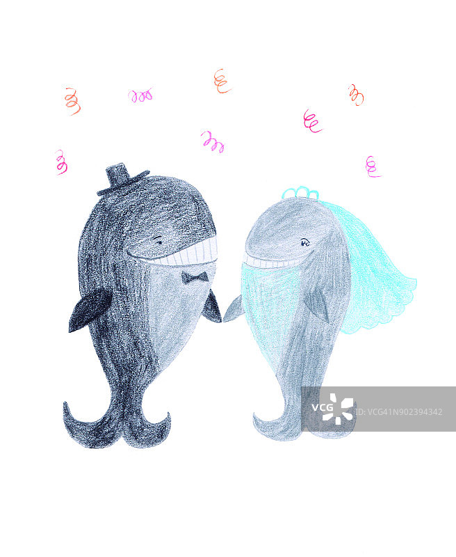 鲸鱼婚礼图片素材