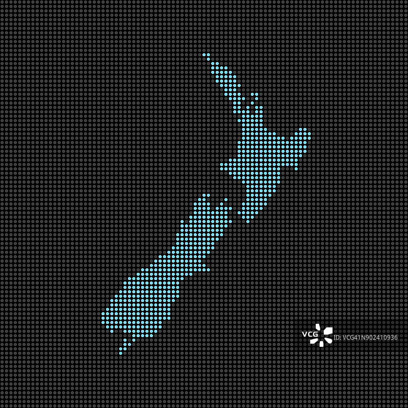 点状新西兰地图图片素材