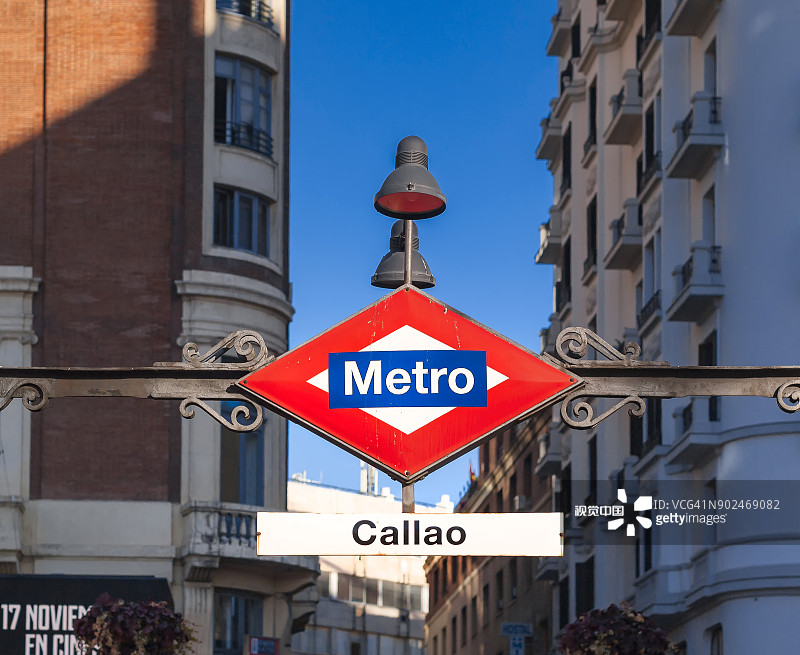 西班牙马德里：格兰大道和卡亚俄地铁站图片素材