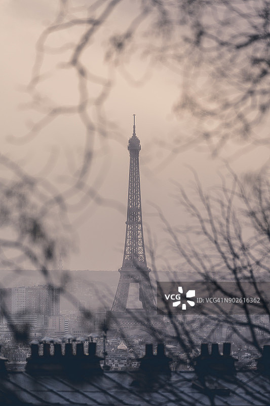 埃菲尔铁塔分叉景观图片素材