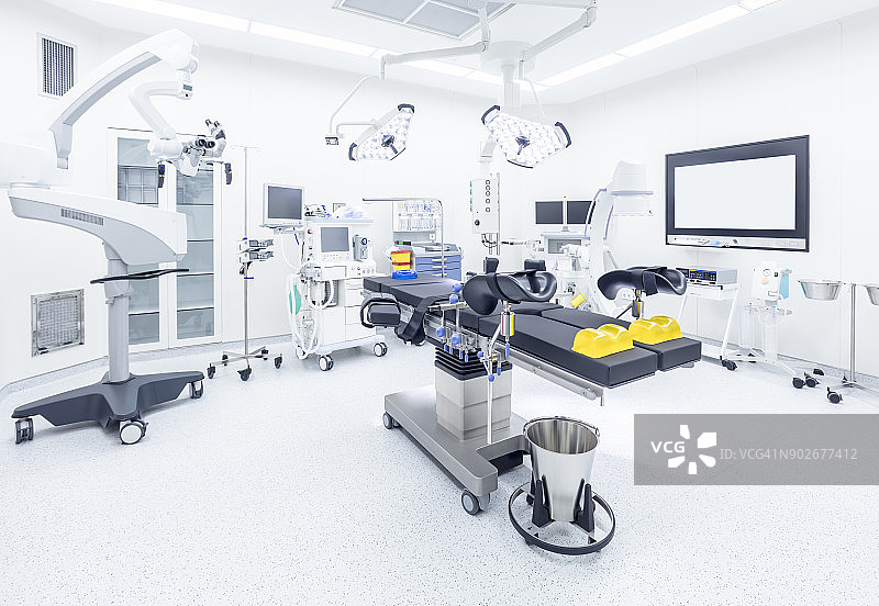 配备监视器和设备的现代化医院手术室图片素材