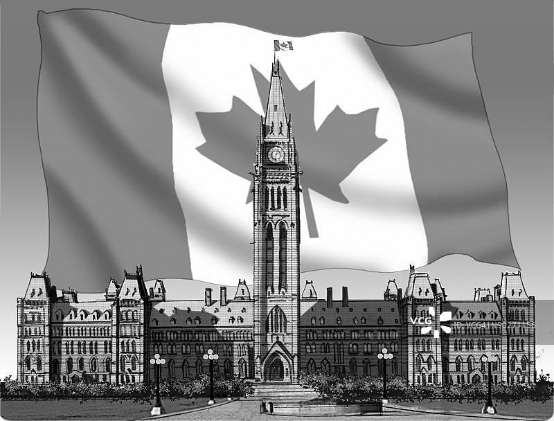 城市中的国旗图片素材