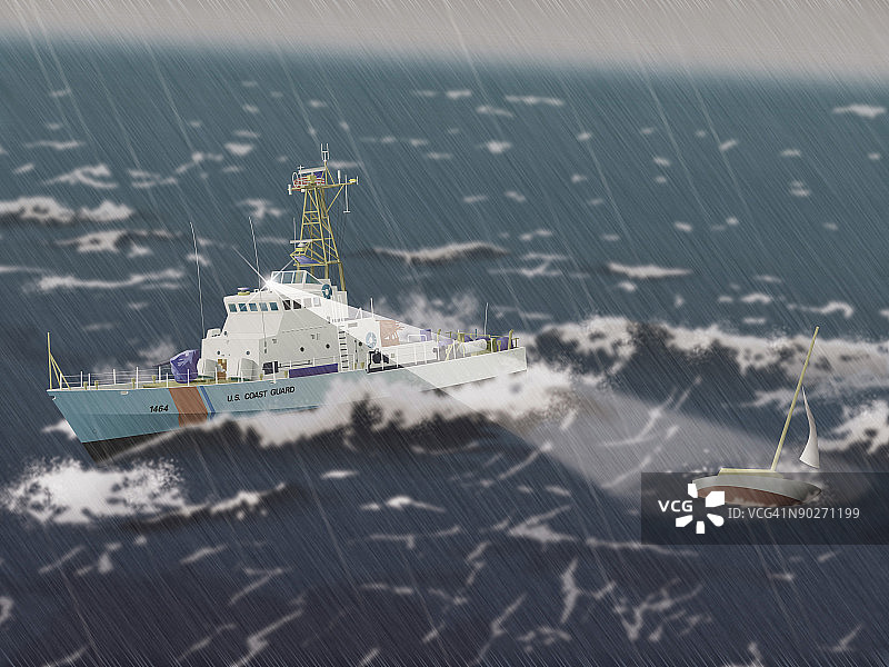 海上船只的高角度视图图片素材