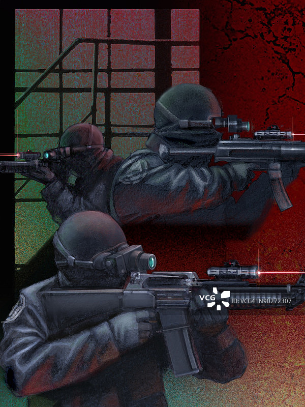 持枪人的特写镜头图片素材