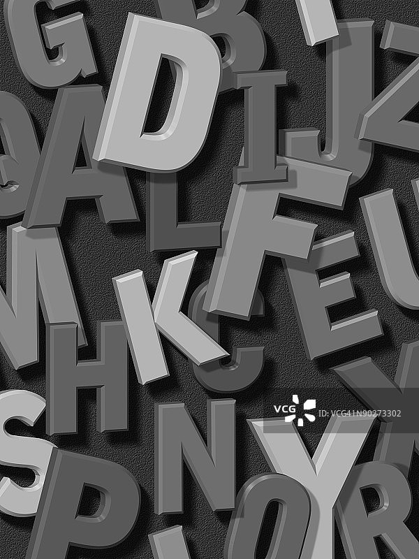 灰色背景上的文字特写镜头图片素材