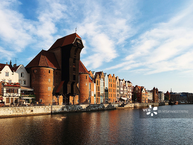 波兰格但斯克：莫特拉瓦河畔的天际线图片素材