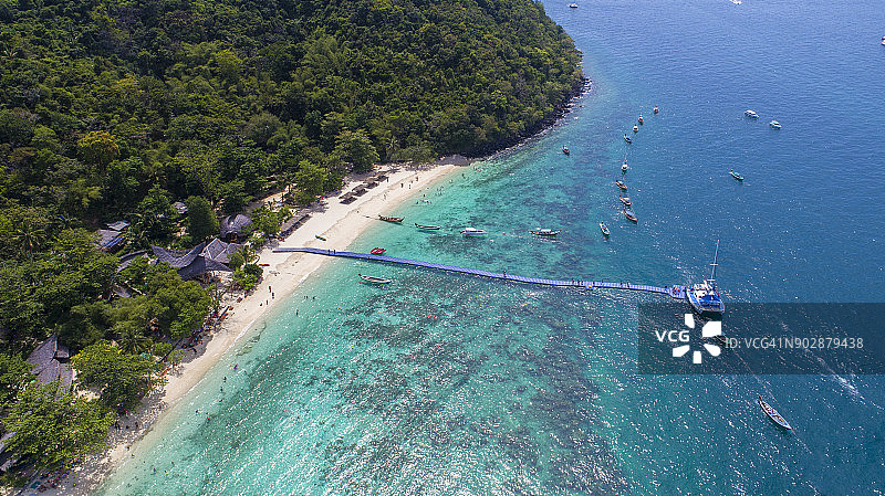 泰国珊瑚岛顶视图图片素材