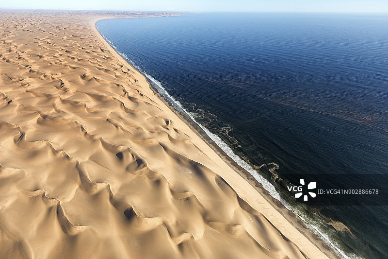 海岸和南大西洋沿岸沙丘广角航拍图片素材