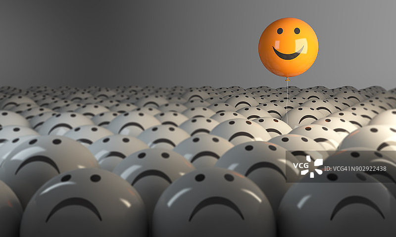 在人群中脱颖而出（微笑的球体）图片素材