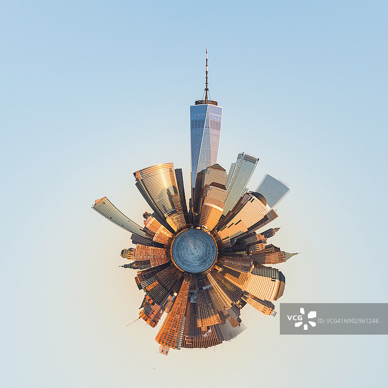 曼哈顿日落景观星球图片素材