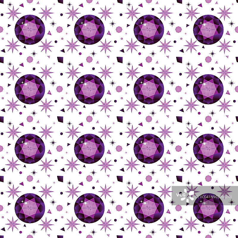 宝石无缝图案矢量图图片素材