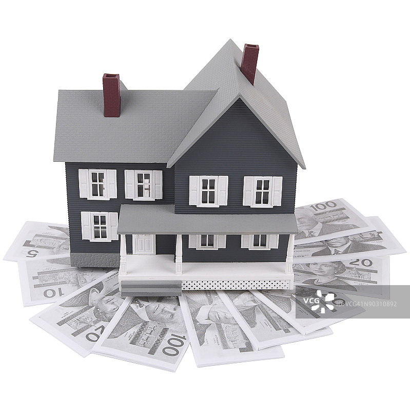 塑料房子与金钱图片素材