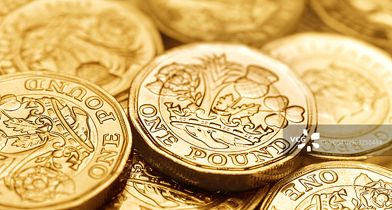 大量一英镑硬币图片素材