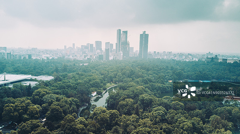 墨西哥城天际线航拍图片素材